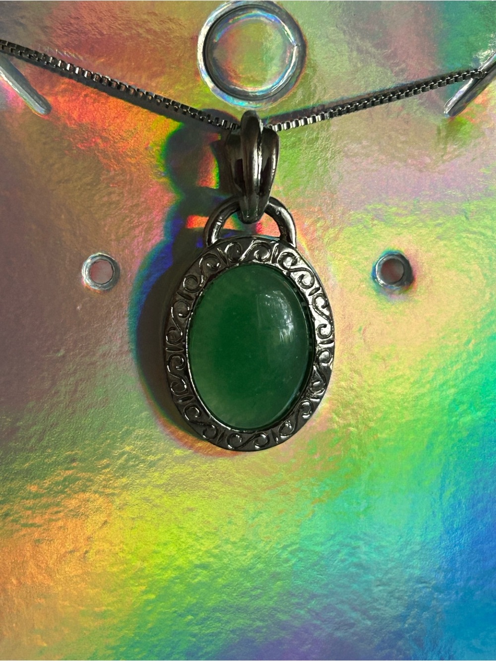 Jadeite Stone Pendant Vintage - Picture 8 of 8